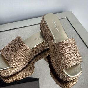 Nine West Women's Summer Gold Woven Mules